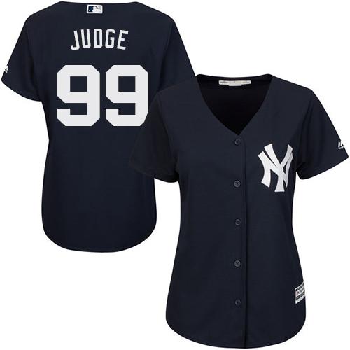 Yankees #99 Aaron Judge Navy Blue Alternate Women's Stitched MLB Jersey